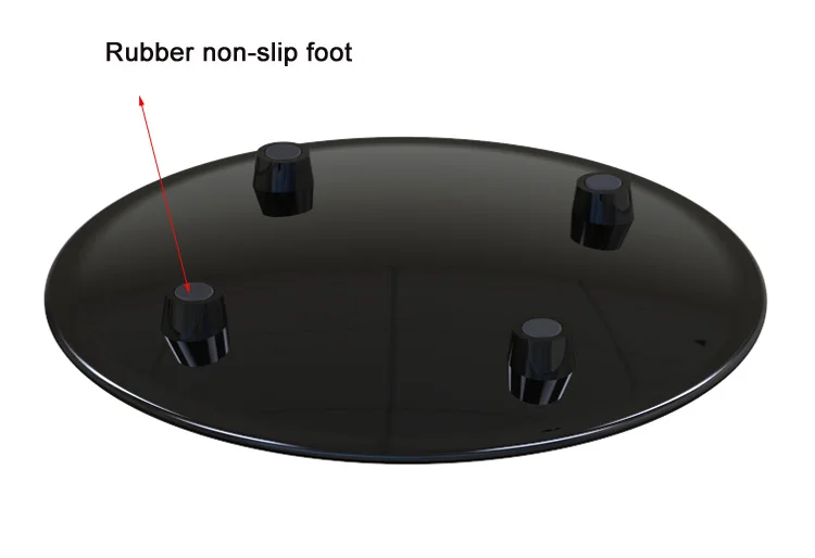 
15cm x1.5cm Black non-slip round melamine coin tray 