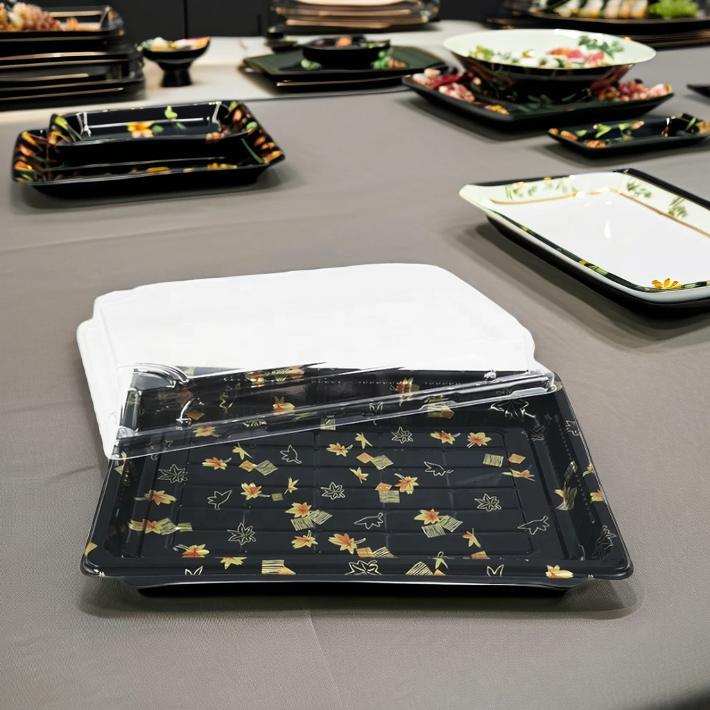 JiaSheng Blister Hot Selling Sushi Takeaway Box Food Sushi Packaging Box Disposable Rectangular Plastic Sushi Box