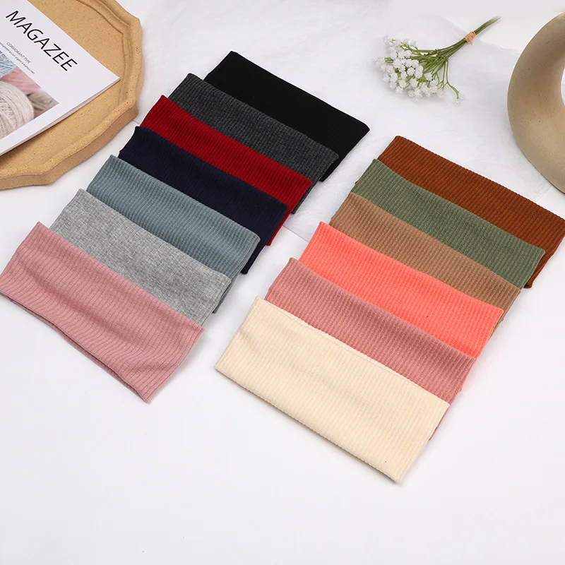 YJL  Custom Logo Solid Stretchy fashion custom designer makeup cotton headband girls sport spa headbands for women