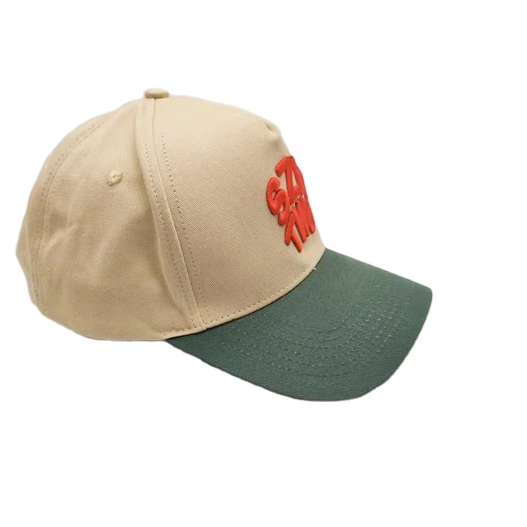 custom 5 panel 3D puff embroidery logo snapback hat and cap