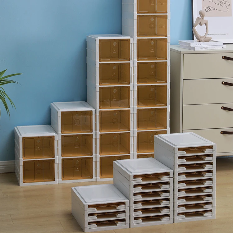 Cheap Price Shoe Organizer Cabinet Shoe Containers For Sneaker Display Foldable Shoe Storage Box For Closet