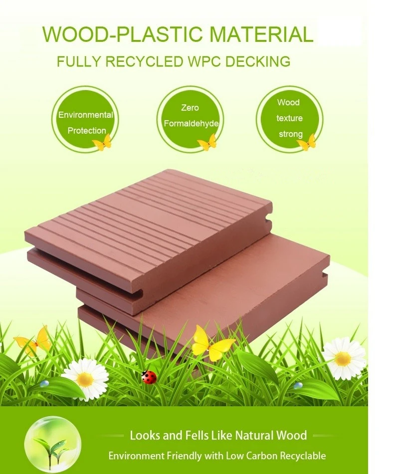 3D embossing WPC Industrial flooring Outdoor decorate Waterproof cheap price large wide wooden plastic wood look