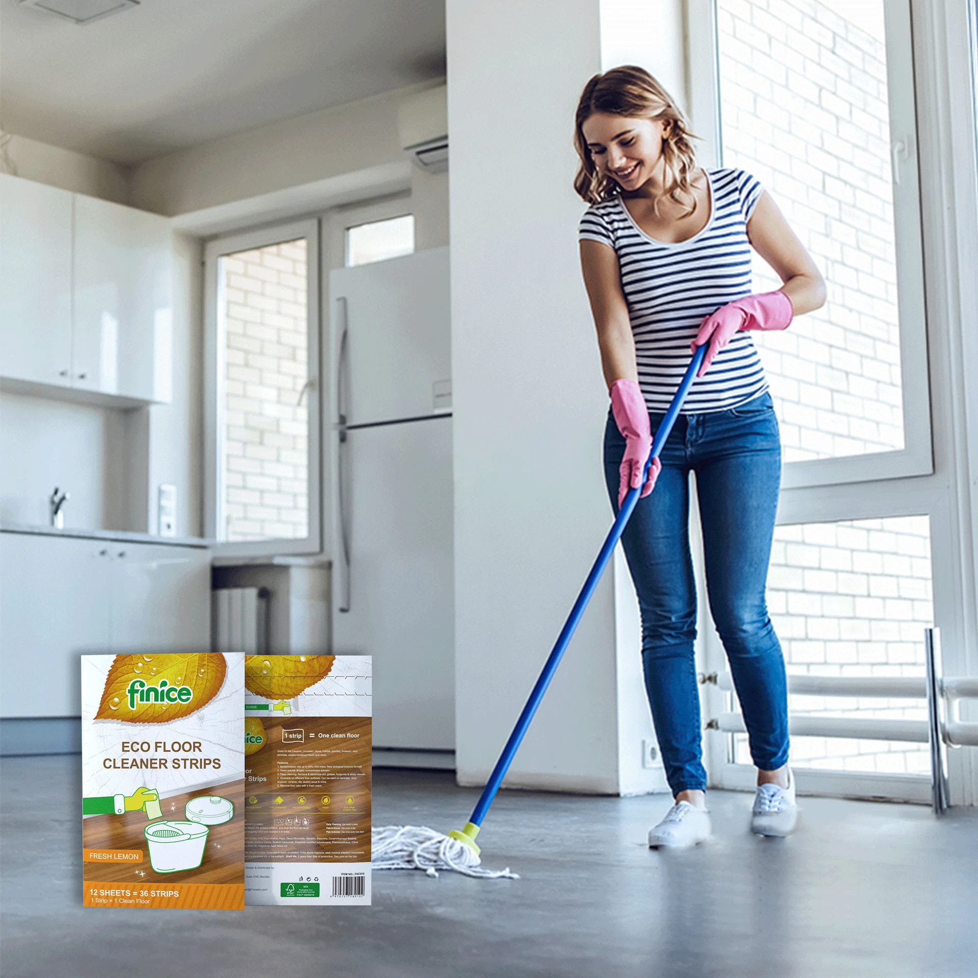FNC910 nvironmental-Friendly Formula Floor Sheets All Purpose Multi Surface Cleaner Wood Parquet Tile Cleaning Detergent Strips