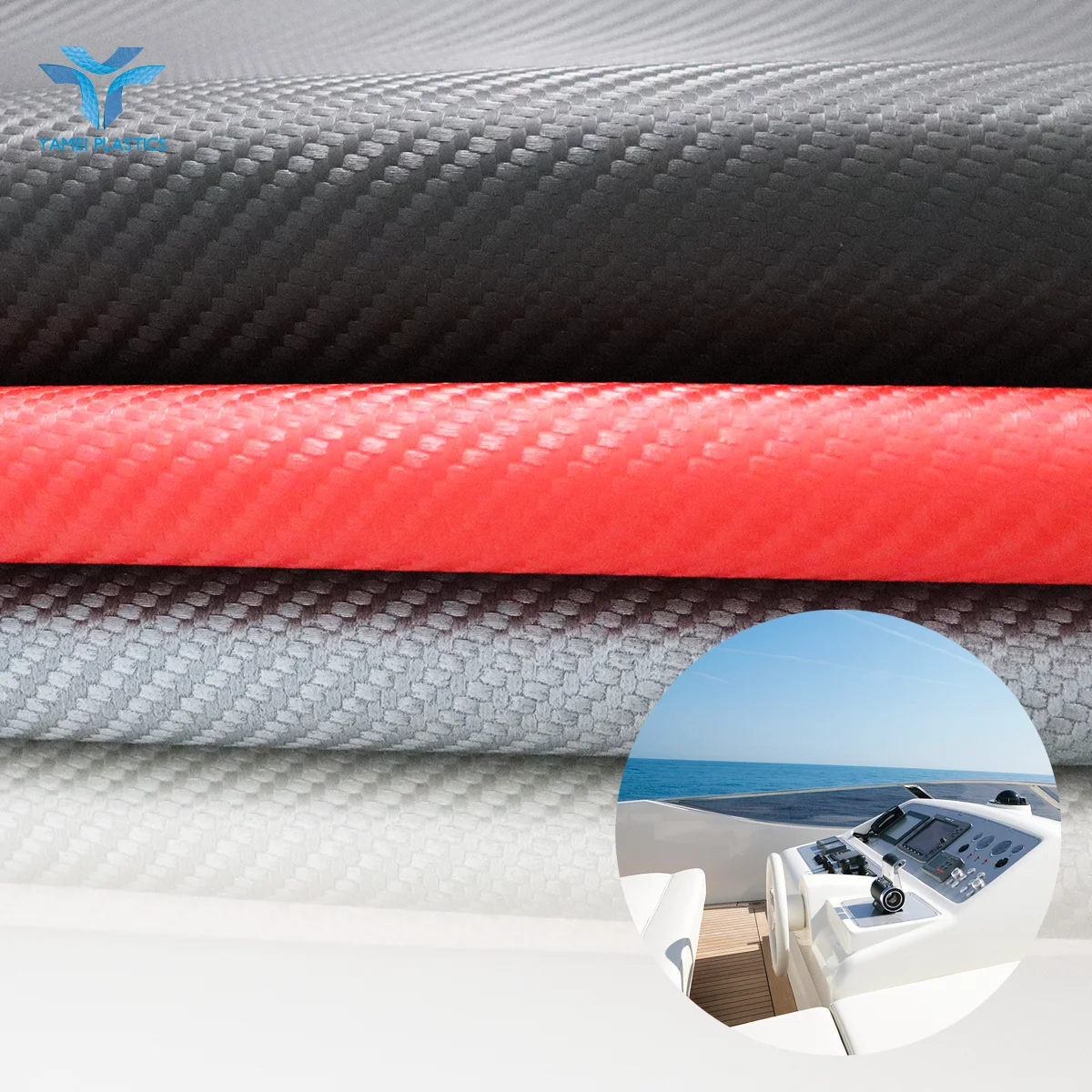 high quality carbon fiber pattern glossy synthetic marine vinyl for boat outdoor upholstery and car seat covers