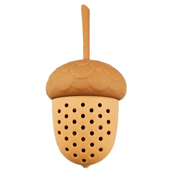 Reusable Cute Silicone 100% food grade Cute Acorn Shaped Silicone Tea Infuser filter Strainer for loose leaf tea
