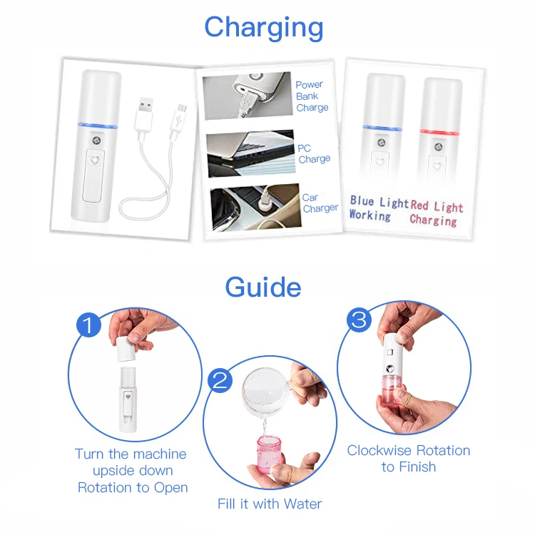 automat cold hand-held mini  nano handi facial spa mist sprayer