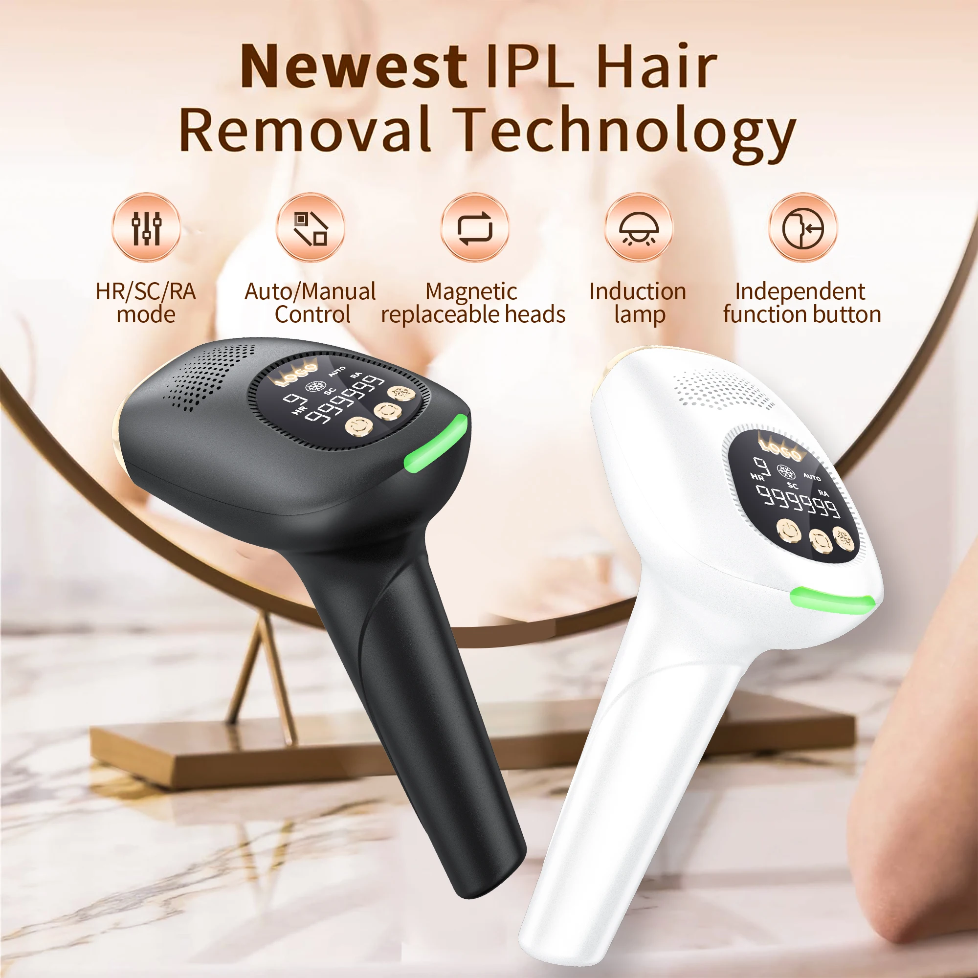 Portable Home Use Body Facial Painless Permanent Ipl Laser Hair Removal Machine For Women Man Handset Electric Epilator