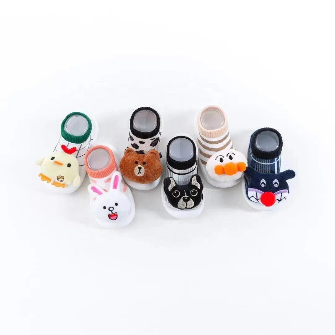 Wholesale Spring And Summer Indoor Non-Slip Soft-Soled Cute Three-Dimensional Doll Toddler Shoes Floor Socks