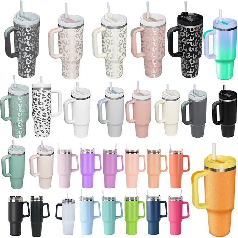 Stainless steel double walled mug trip personalized tumbler 30oz 40oz vacuum insulation with handle H2.0 40oz adventure quencher