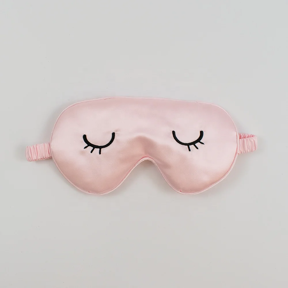 Custom Office lunch Break  Super Soft Smooth luxury stain silk sleep Eyelash Eye Mask with bag for travelling