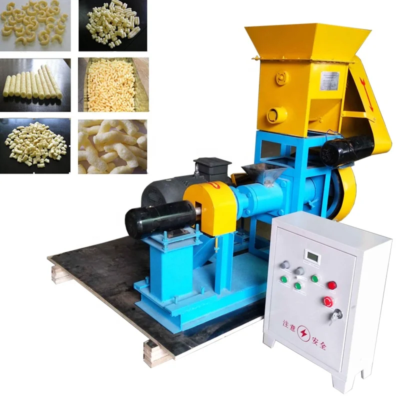 Full Automatic Crackers Chips Machine Corn Flour Rice Extruder Machine 100-150 Kg/H