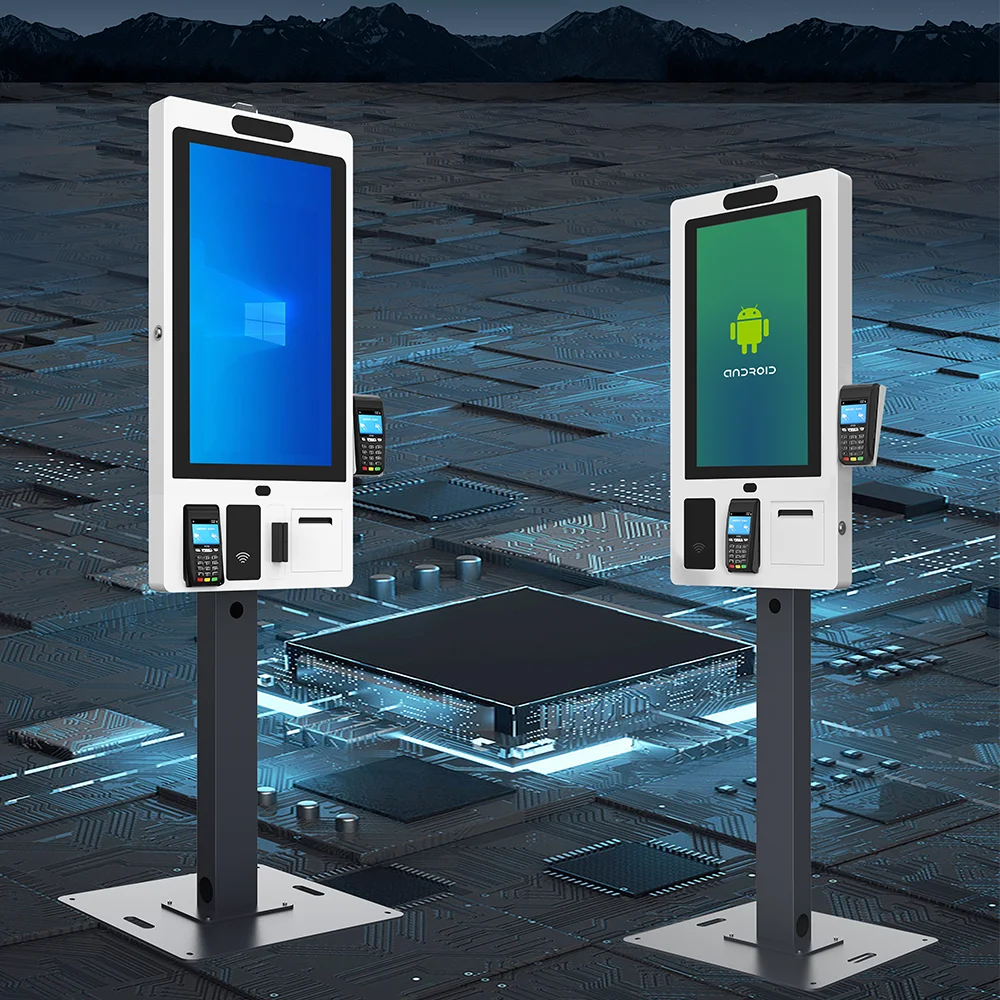 21.5 32 inch Interactive Touch Screen Floor Standing Touch Screen Self-Ordering Payment Kiosk