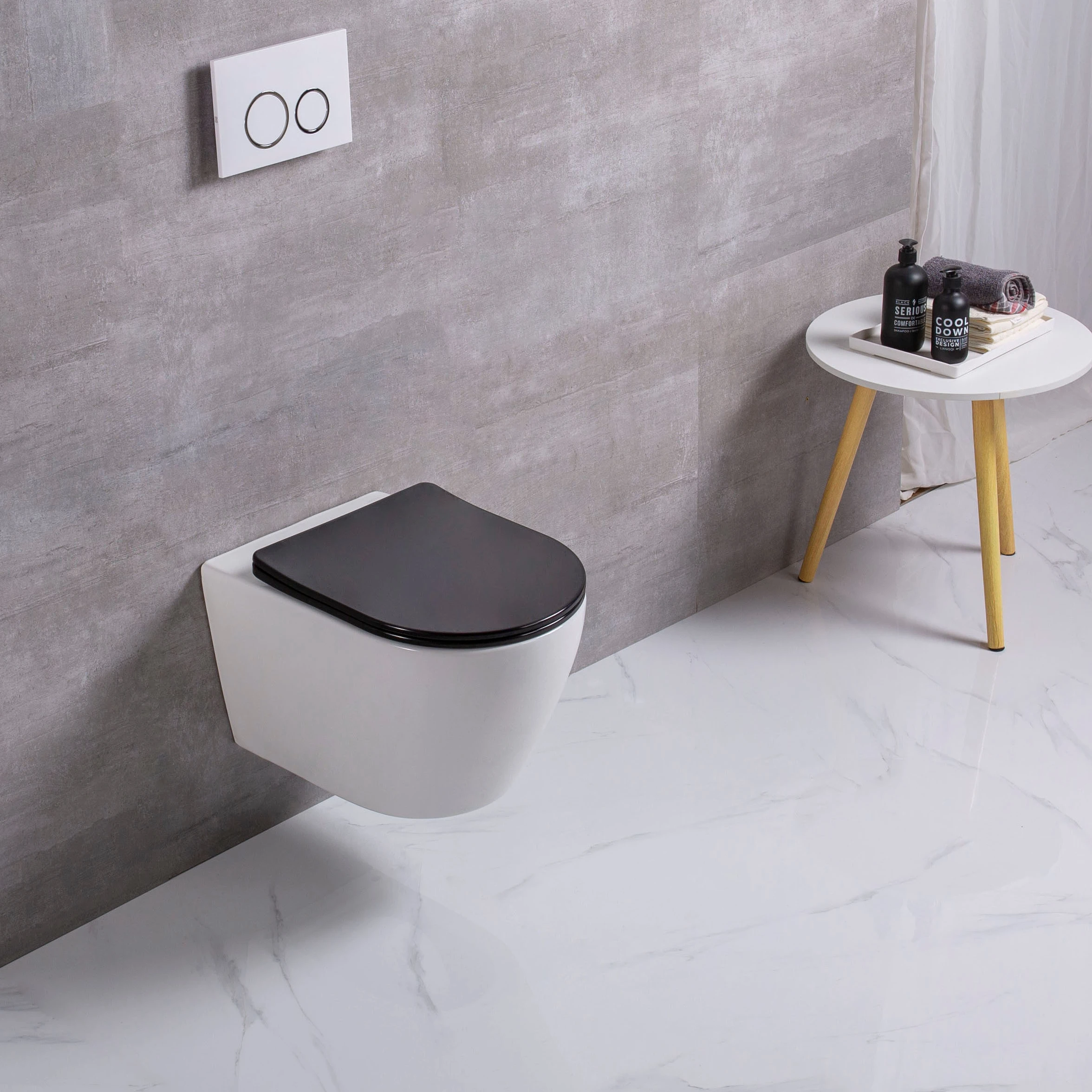 Мягкая крышка для сиденья черного цвета подвесная унитаза унитаз санитарная посуда настенный без