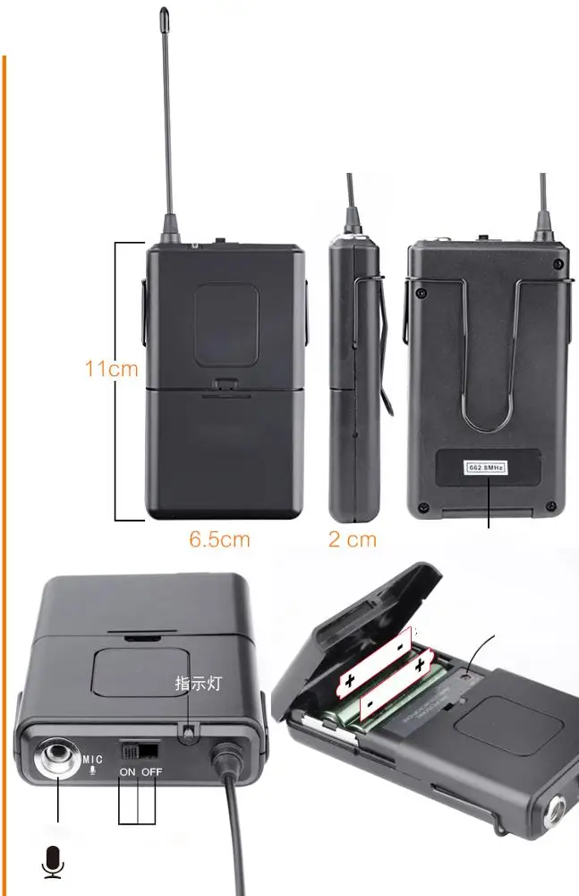 Горячий отворот микрофон беспроводной для DSLR камеры видеокамеры и смартфона