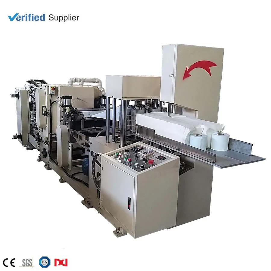 Two colors printing napkin  tissue paper folding machine 1/4 folding 1/8 folding
