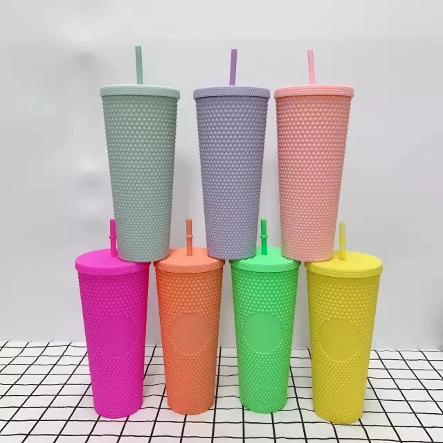USA Warehouse matte double wall tumbler 24oz cups silicone and studded tumbler