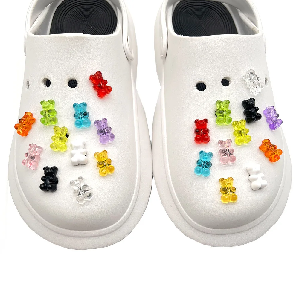 Resin Cute Bear shoe Charm Buckle Cartoon Shoes Flower Garden Shoes Accessories Gift