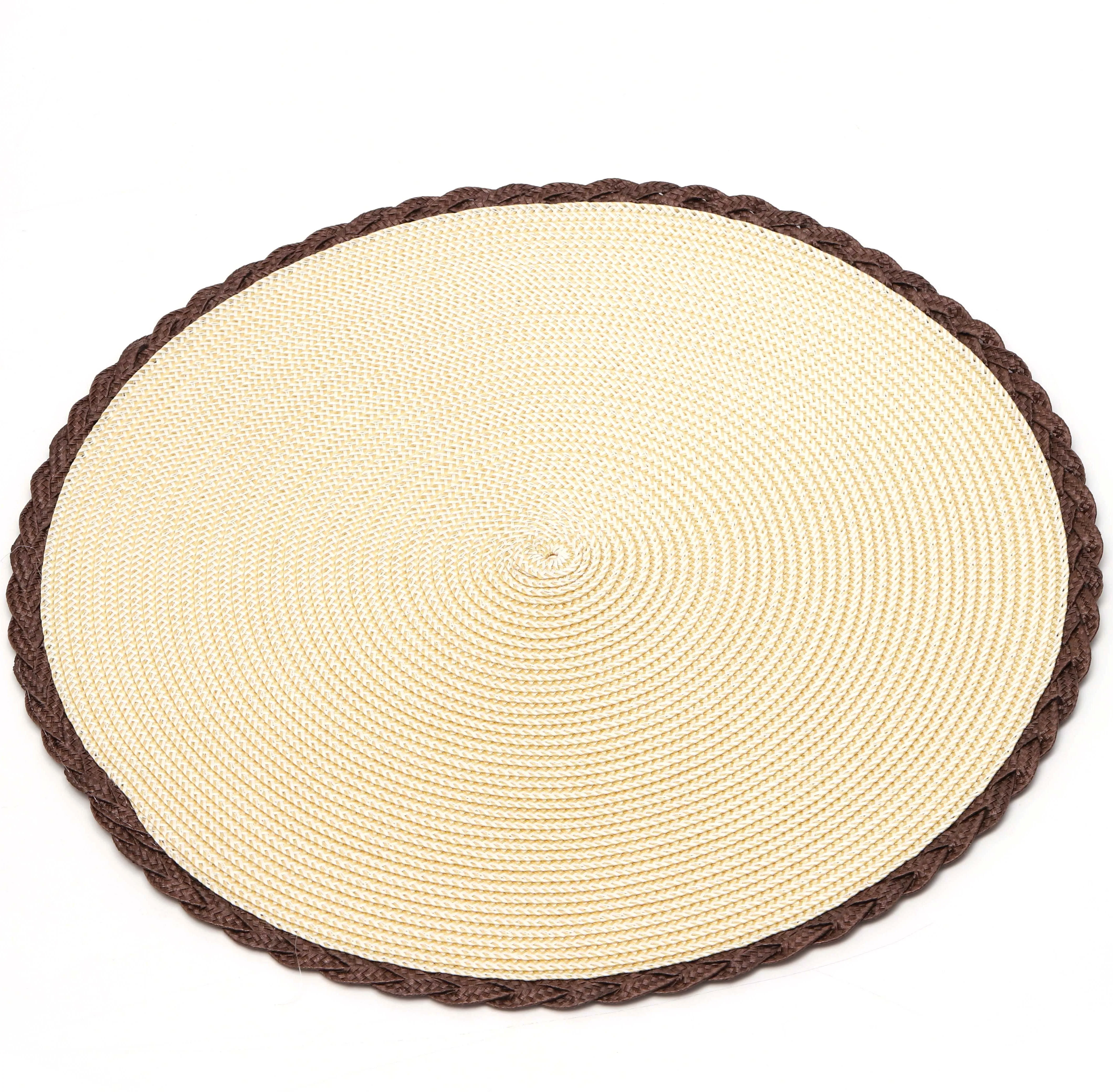 Chinese wholesale custom rose gold placemats pp plastic material pp jute table cloth mat drink custom coasters