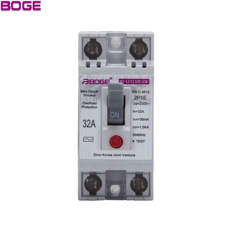  BOGE 25A 2P1E AC230/1.5KA Заводская безопасность мини-выключатель утечки