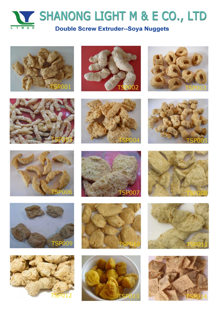 tvp textured soy bean protein curls machines Soya protein machine process line (300-500kg/h)