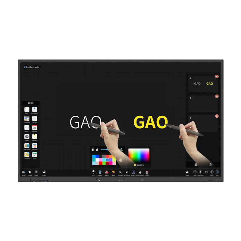GAOKEview режим D3 серия 4K монитор 65 75 86 98 дюймов интерактивная доска смарт-доска интерактивный сенсорный экран для встреч