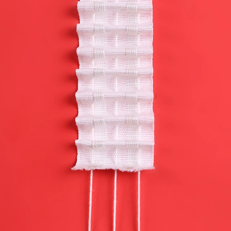 Hot-selling 5cm white shrink belt 100% polyester curtain tape for home use