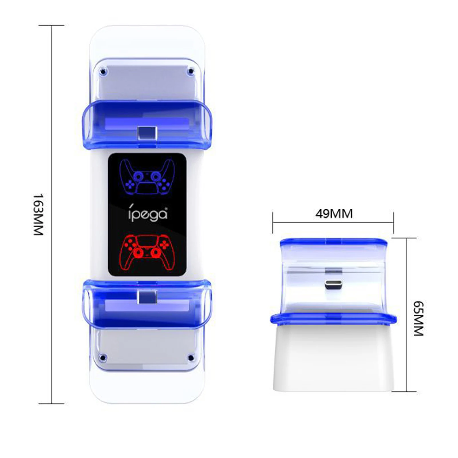 Ipega PG-P5003 Game Controller Charging Base Charger Dock for PS5 Gamepad Wireless Dual Charging Base Retro Video Accessories