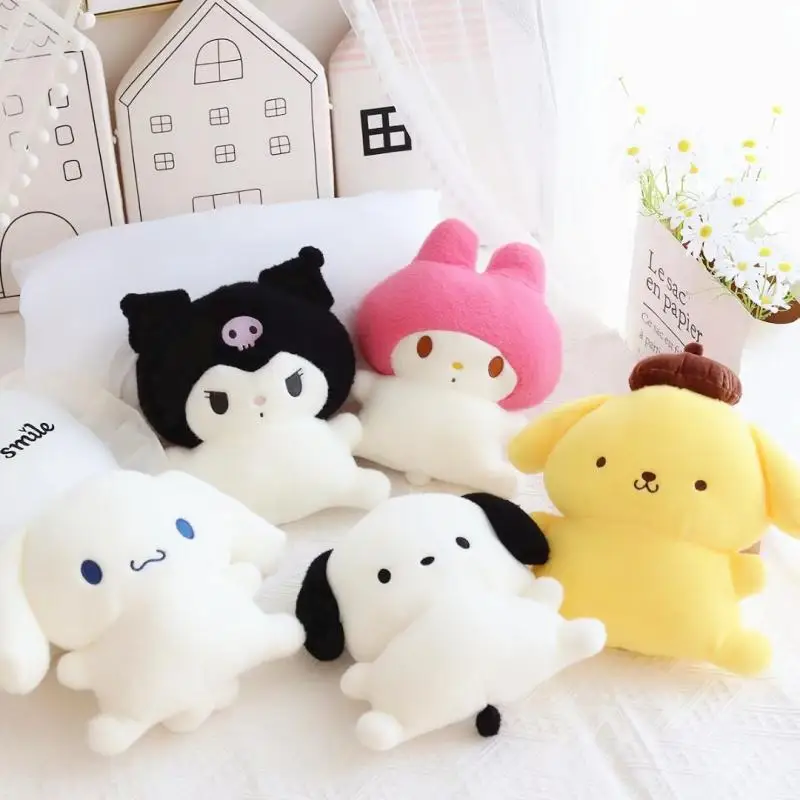 Wholesale Cartoon cute cookie shape Kuromi Melody Pochacco plush doll kawaii pompompurin sofa pillow stuffed dolls gift