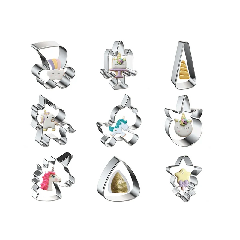 Amazon, оптовая продажа, мультяшное 3D животное, единорог, печенье, резак для единорога