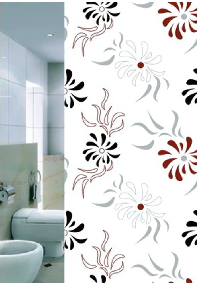 Print 100% polyester waterproof shower curtain, fabric Washroom Bath Curtain
