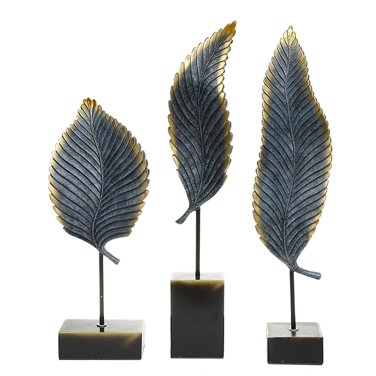 Decor Leaves Ornament Blue Living Room Resin for Desktop Home Home Decoration as Pictures Sublimation