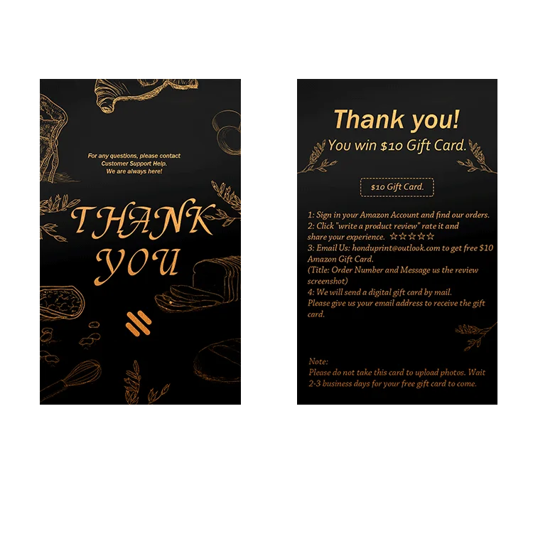 Branded New Product Custom Gold Foil Thank You For Small Business Invitation Paper Cards