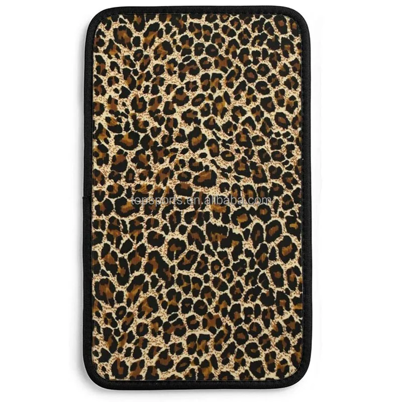 Leopard Printing Neoprene Car Armrest Cover Universal Soft Comfort Center Console Armrest Cushion for Car