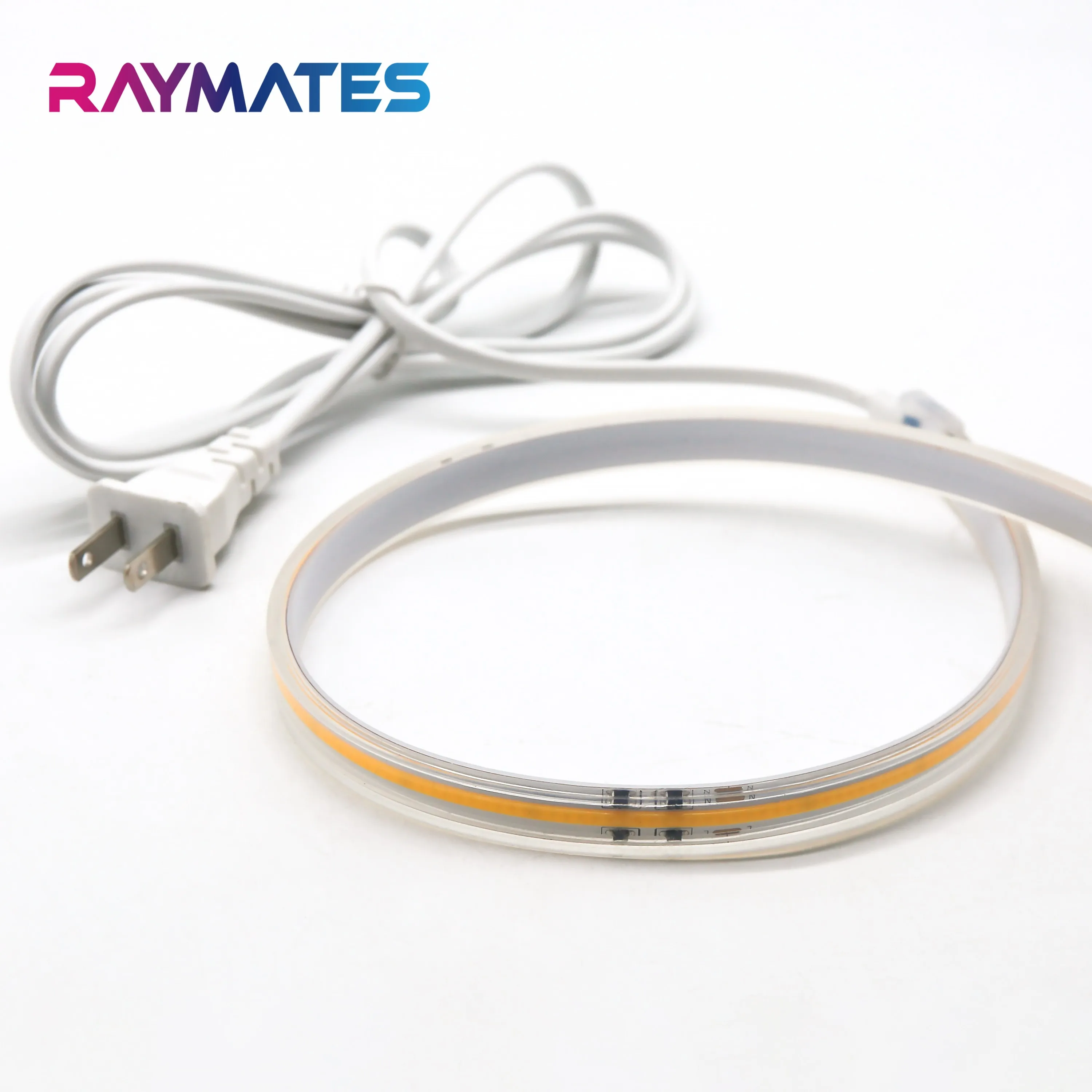 Raymates 110V 2700K 420leds cob strip light for indoor and outdoor American standard plug high voltage flexible cob strip light