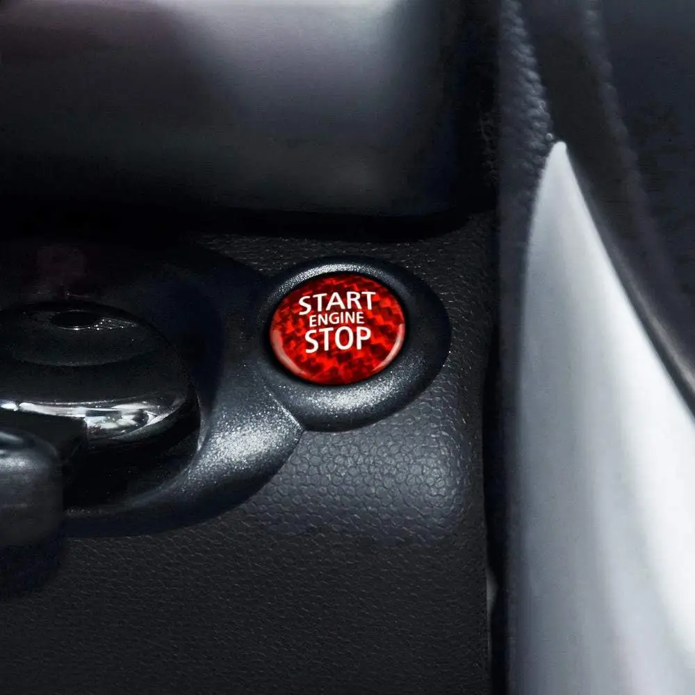 Carbon Fiber Car Engine Start Button Sticker Interior Ignition Trim Decal for Mini Cooper R55 R56 R57 R58 R59 R60 R61 decal
