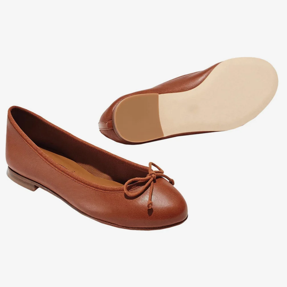Hot sell classical genuine leather flats accept customized OEM shoes women ladies flats