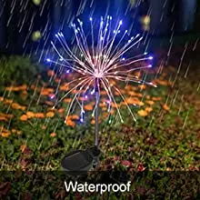 Colorful RGB Copper Wire Firework Light Outdoor Garden Waterproof LED Solar Firework Light