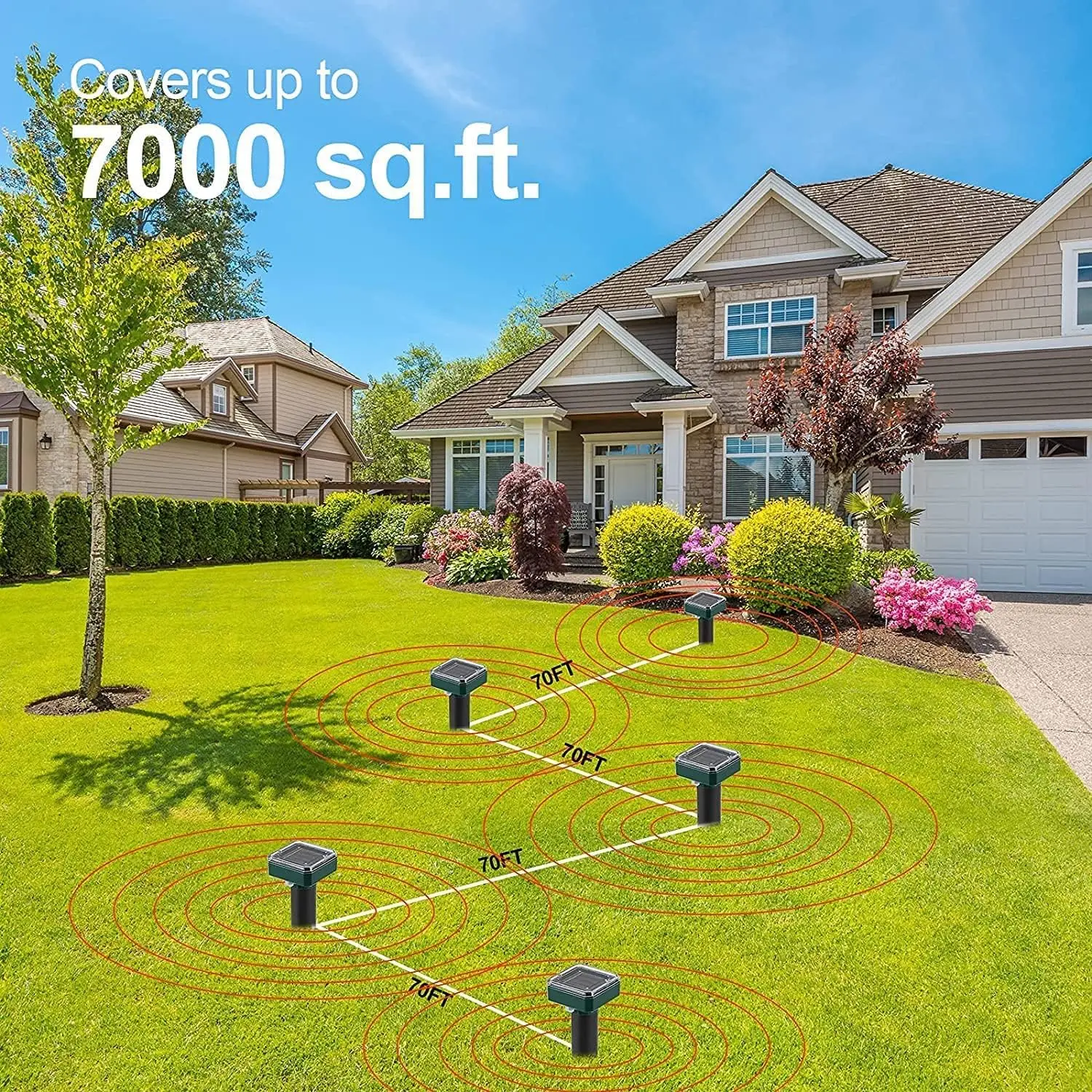 2024 new product Outdoor 360 solar powered ultrasonic animal repeller