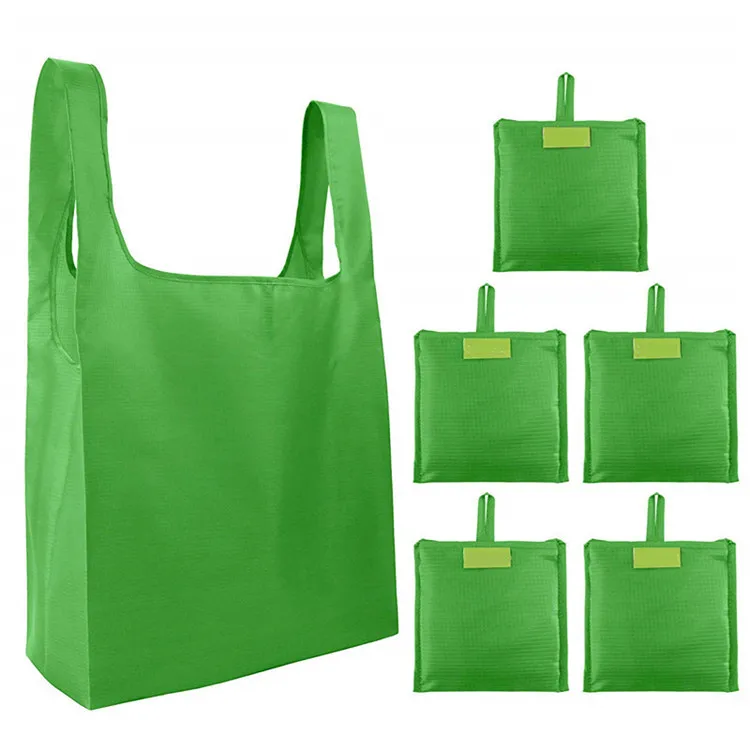 
Waterproof Custom Logo Grocery Organic Eco Friendly Folding Polyester Foldable Reusable Tote Shopping Bag 