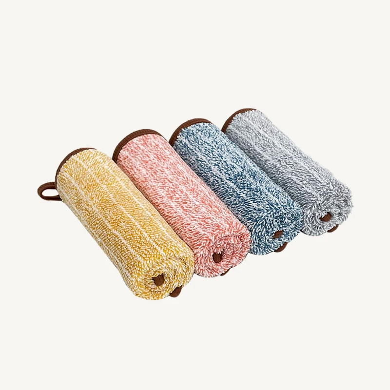 Changfu Reusable Microfiber  Charcoal Stripe Dish cleaning Cloth for Washing and coral fleece towels in Kitchen
