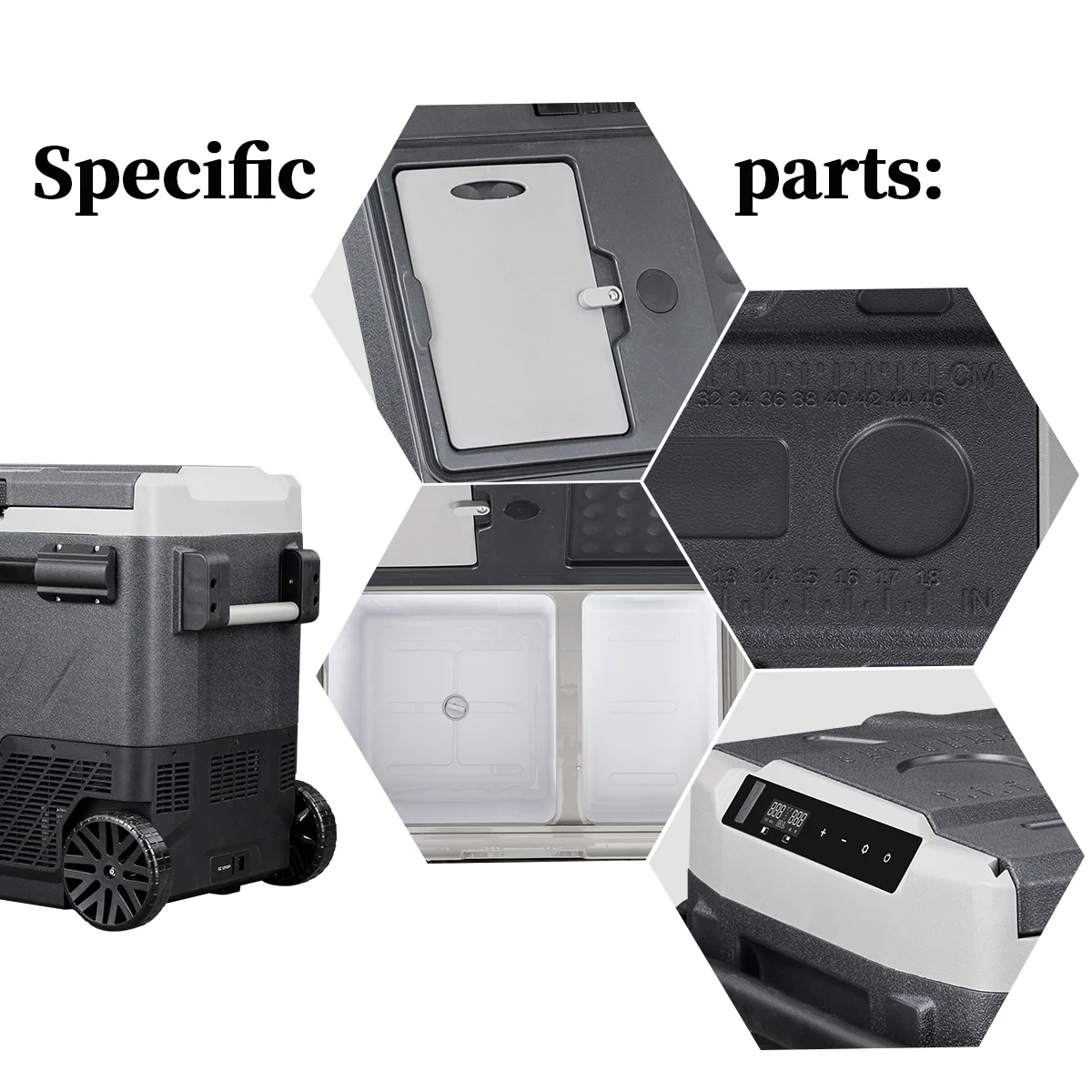 ZGW 60L Portable Fridge Freezer DC 12V/24V AC 110/240V Cooler Car Fridge Camping Refrigerator for Car & Home Use