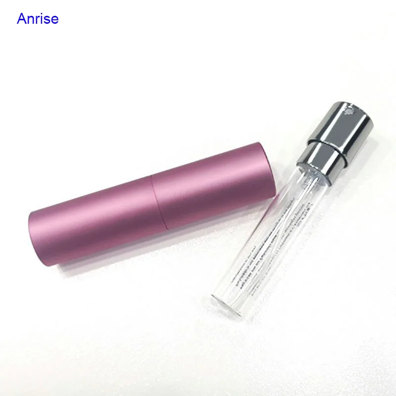 Ready To Ship 8ml Rotary Aluminum Metal Perfume Spray Atomizer Lipstick Tube Shape Filling Glass Perfume Bottle
