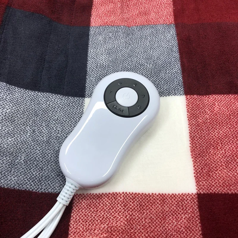 110V-120V Washable Soft Sherpa Plaid Electric Heated Over Blanket with ETL  Certification