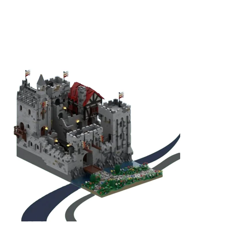 Bebickpicks MOC-45559 средневековый замок игрушечные большие здания с деталями реставрация мини-кирпичей для творчества