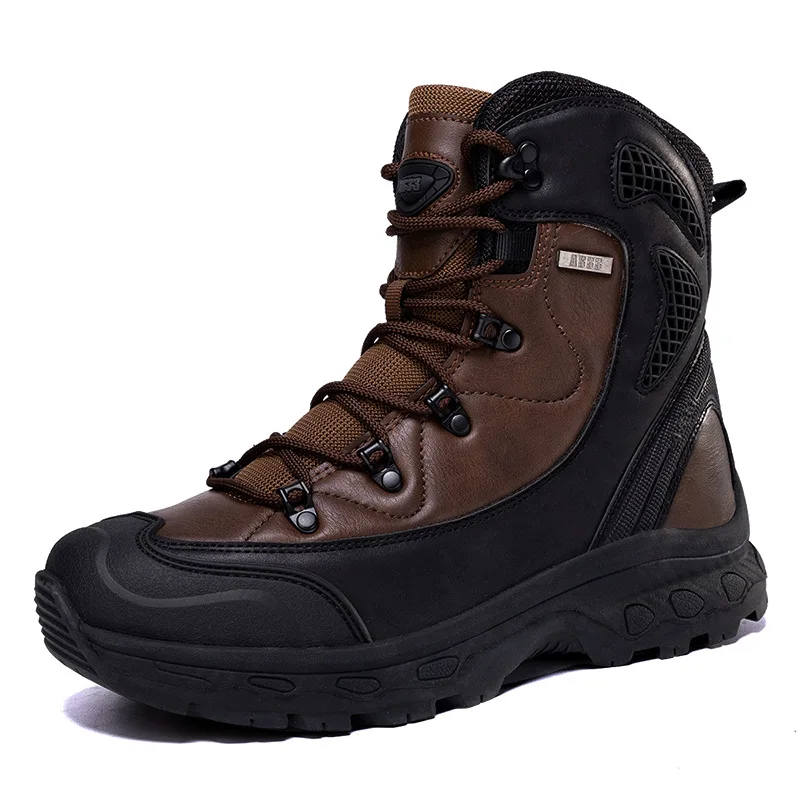 Cowhide Boots with PU Rubber Outsole and Anti-Slippery Hiking Shoes Work Safety Shoes for Outdoor Use for Winter Summer