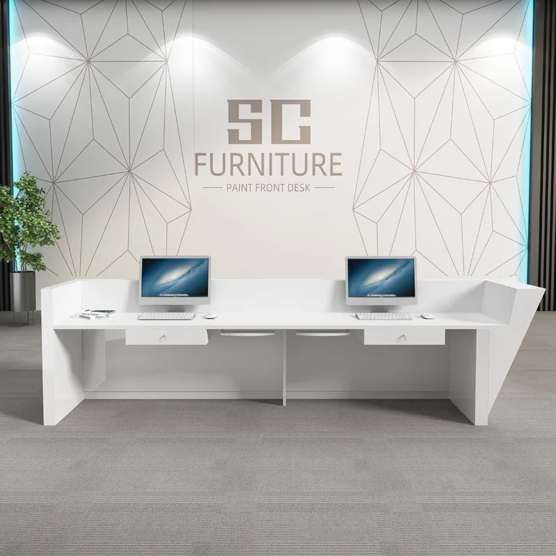 Modern Gym Lobby Office Reception Desk Counters Design Bank Hospital Hotel Front Nurse Station