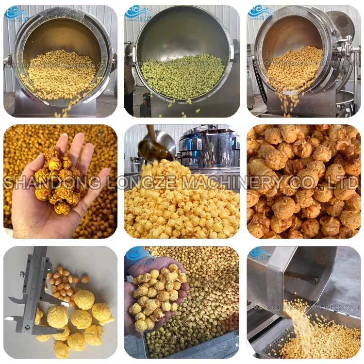 
Big capacity automatic industrial caramel flavored gas / electric popcorn machine commercial popcorn making machine 