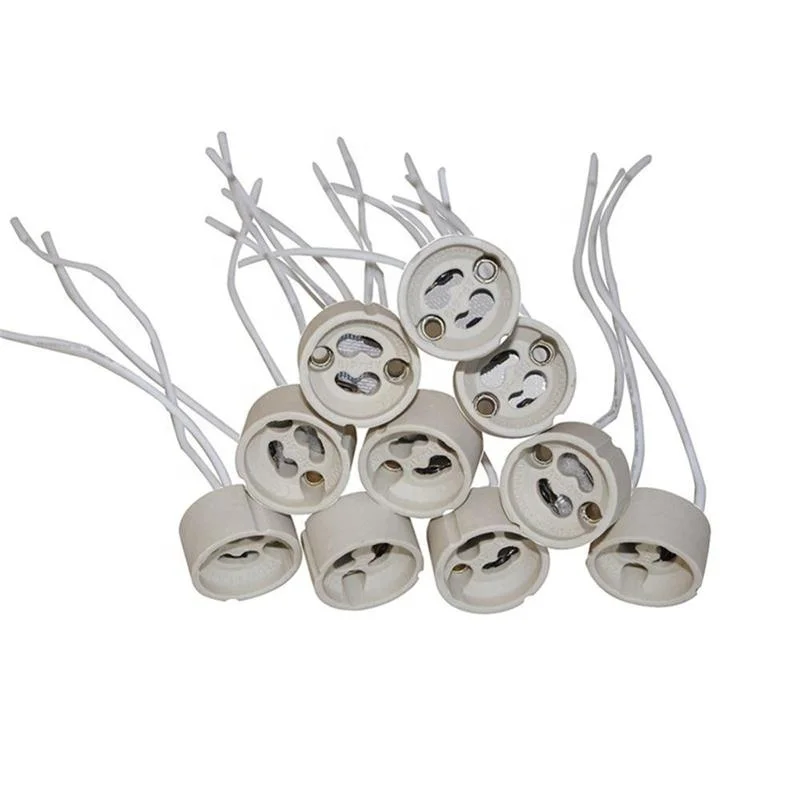 Lamp Base GU10 Lamp Holder Ceramic Connector Socket with Cable for LED Halogen Lamp Light