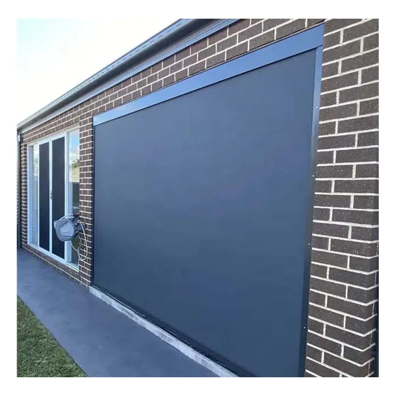 Motorized Manual Waterproof Pvc Outdoor Roller Blinds Windproof Sunscreen Fabric Roller Blinds Zip Screen Double Layer Outdoor