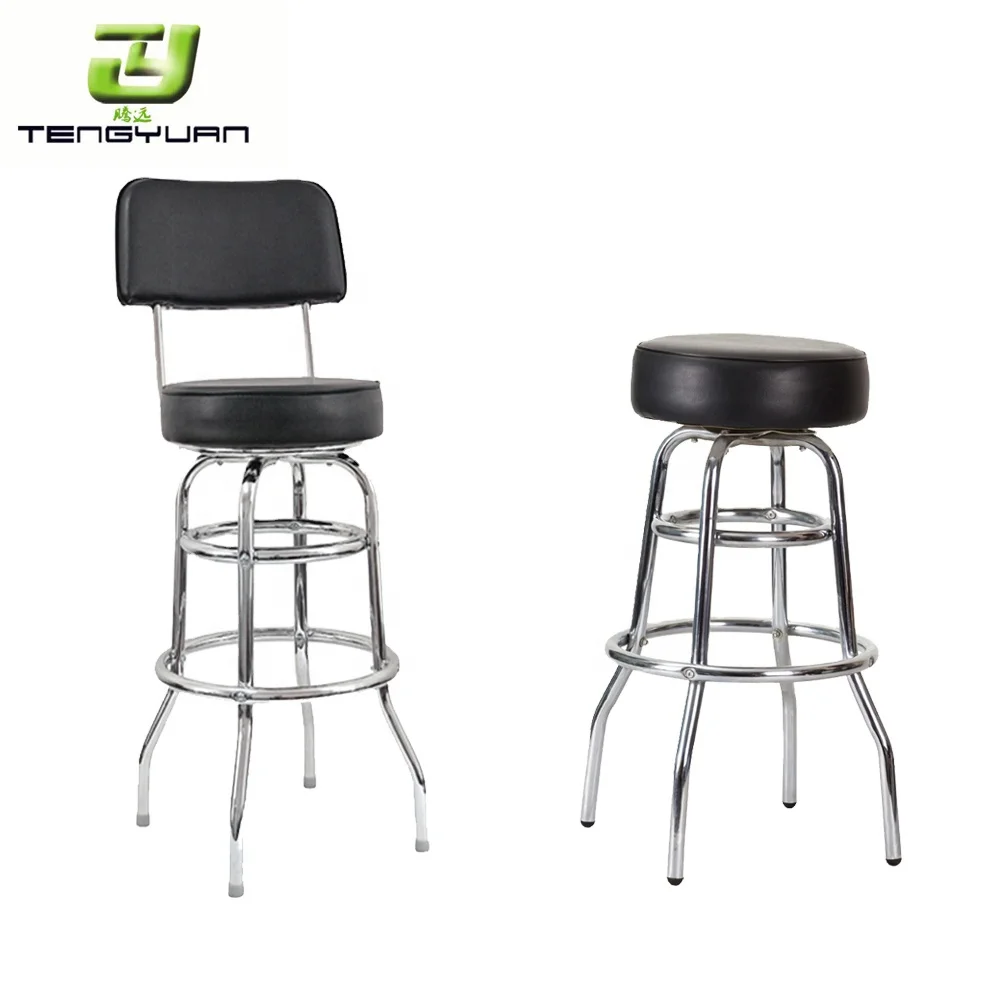 Дешевый поворотный современный хромированный металлический барный стул Tengyuan